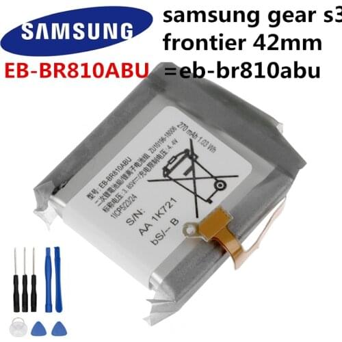 Samsung Original Battery EB-BR810ABU 270mAh For SAMSUNG EB-BR810ABU gear s3 frontier 42mm EB-BR810ABU+ Free Tools