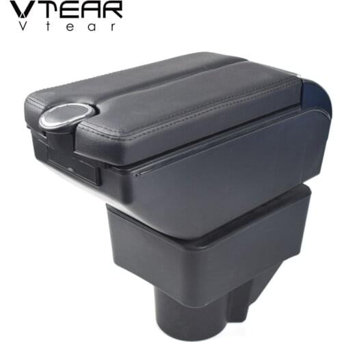 Vtear For Ford Fiesta Mk7 St Armrest Interior Center Console Storage Box Arm Rest Car-styling Decoration Accessories Organizer