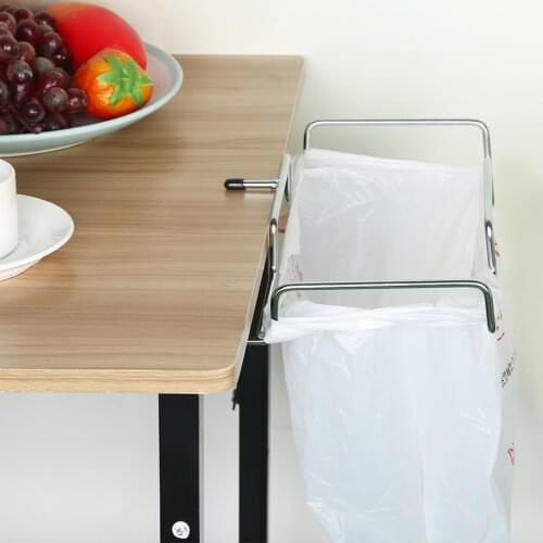 Home Kitchen Counter Garbage Bag Holder Stand Trash Pouch Hanger Support Storage Metal Rack