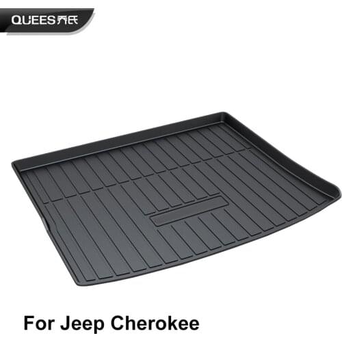 QUEES Custom Fit Cargo Liner Tray Trunk Floor Mat for Jeep Cherokee 5th Generation 2014 2015 2016 2017 2018