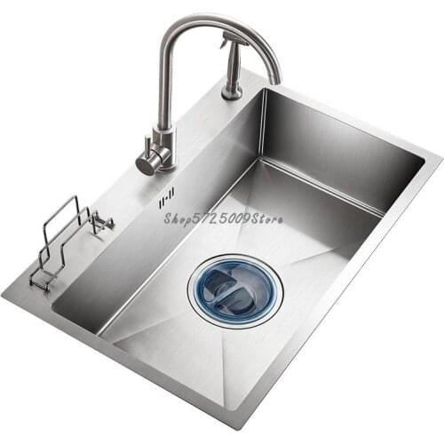 Sink Single Groove 304 Stainless Steel Thicken Increase Handmade Basin Under Counter Basin Kitchen Vegetable Sink Wash Basin