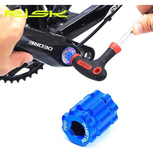 RISK RL302 MTB Bike Bicycle Aluminium Alloy Tensioning Bolt Integrated Arm Crank Cap cover Installation Tool Crankset Remover