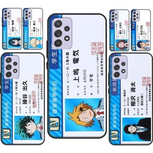 My Hero Academia Student Card Postcard For Samsung Galaxy A51 A71 A41 A31 A21S A20e A50 A70 A12 A32 A42 A52 A72 M31S Phone Case