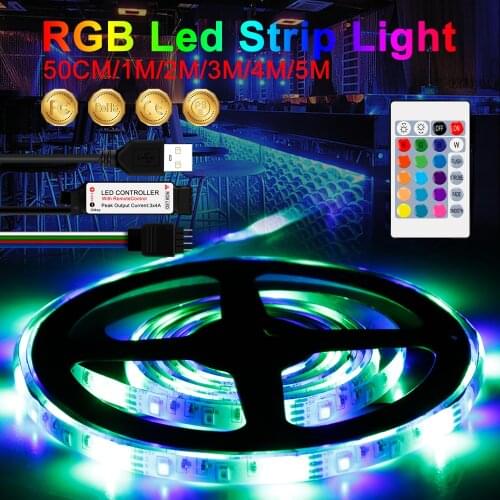 LED RGB Lamp Tape Ribbon 5V USB Light Strip LED Flexible Lamp RGB Remote Control Waterproof BackLight Brighter 0.5 1 2 3 4 5 M