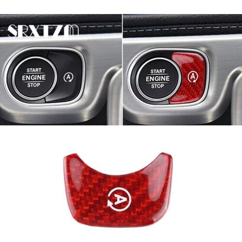 Carbon Fiber For Mercedes Benz GLS X167 GLE W167 W464 Accessories Interior Trim Car Engine Start Stop Button A Sticker