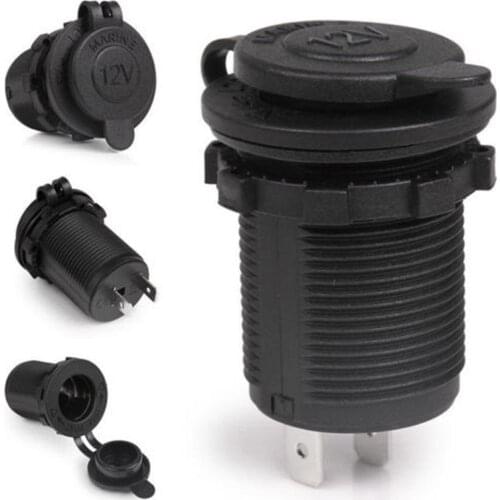 Universal 12V Automobile Motorcycle Pedestal Car Boat Motorbike Cigarette Lighter Socket Plug Outlet Waterproof