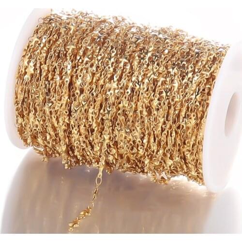 1 Meter Stainless Steel Gold Star Chains Novelty DIY Jewelry Gifts Necklace Bracelet Making Findings Components Bulk Wholesale