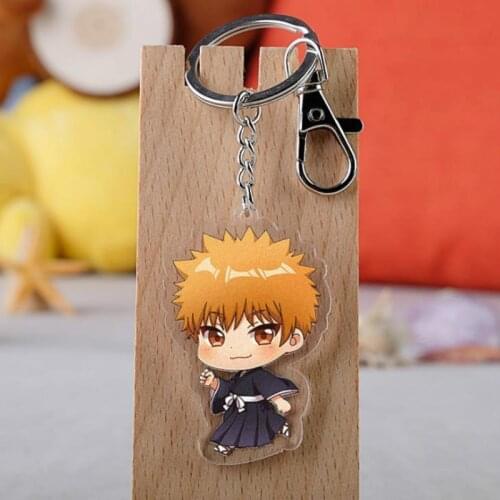 1 Pcs Cute Anime Bleach Kuchiki Byakuya Hitsugaya Toushirou Acrylic Keychains Keyrings Collection Cosplay Model Figure Toys