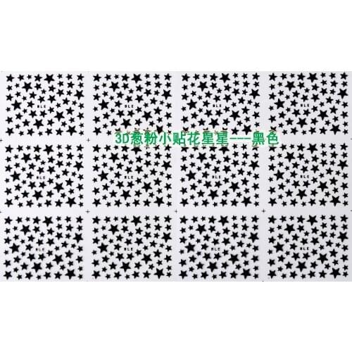 12 SHEETS / LOT NAIL ART BEAUTY DECAL SELF ADHENSIVE STICKER SLIDER GLITTER POWDER STAR SERIAL 10 COLORS AVAILABLE