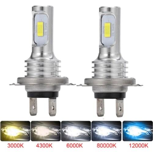2Pcs Car Headlight Bulbs Led H7 H4 H1 H3 H11 H13 9005 9006 9007 Mini Size Turbo Car Light 80W 12000LM 6500K Auto Headlamp
