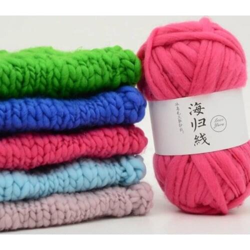 200g /lot High Quality Natural Cotton Coarse wool Yarn Soft Organic Baby Knitting Wool Worsted Yarn-For-Knitting Scarf Coat