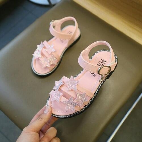 2020 girls summer sandals fashion rhinestone star shoes princess shoes toddler girls sandals kids sandals