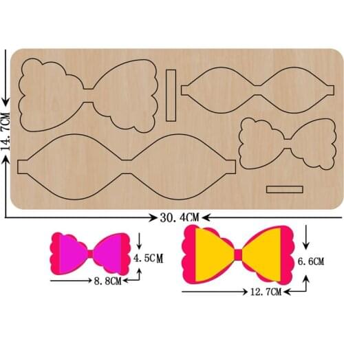 Diy bow wooden die & wood + metal cutting dies 2021 new craft knife blade punch die for diy leather fabric bowknot die mould