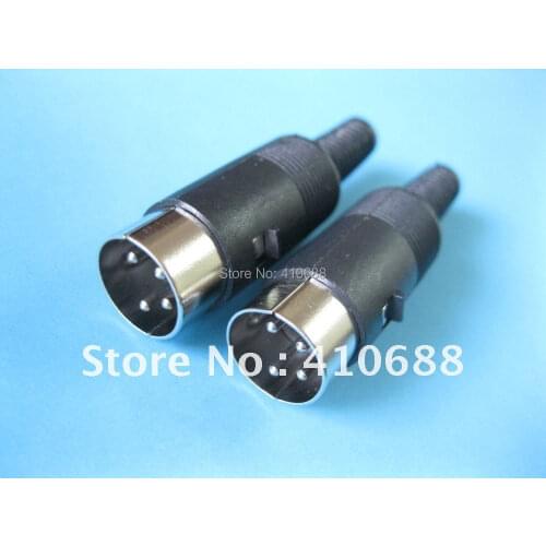 24 Pcs Per Lot 4 Pin DIN Plug Connector with Plastic Handle Male Hot Sale High Quality