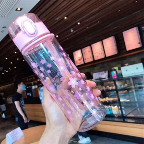 500ml Portable Leak-proof Water Cup Girl Bottle Summer Tour Space Cup Outdoor Bicycle Sports Drinking Plastic Water Bottles