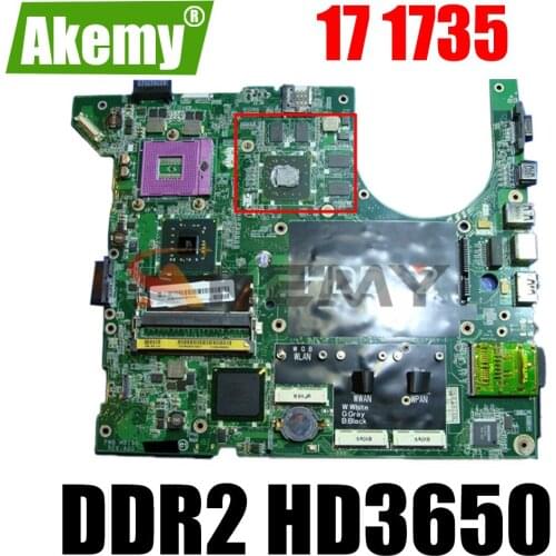 Akemy For Dell Studio 17 1735 Laptop Motherboard CN-0NU324 0NU324 MAIN BOARD 965PM DDR2 HD3650 Free CPU