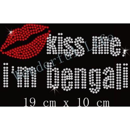 Free shipping Kiss Me Diamante Motif Rhinestone Transfer