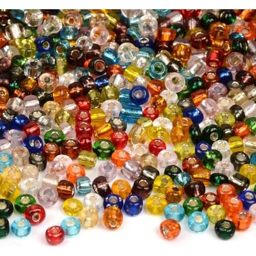 Wholesale 4mm Beads/Silver Lined/Glass Beads Czech/beads & Jewelry Making/Spacers/Charm/Big Hole/ Delica/Diy Craft Sewing