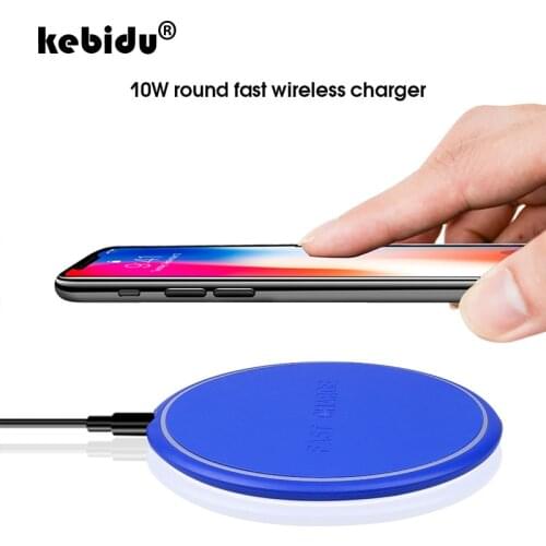 Kebidu 10W Fast Wireless Charger For Samsung Galaxy S9 S9+ S8 S7 Note 9 S7 Edge USB Quick Qi Charging Pad For IPhone XS Max XR X