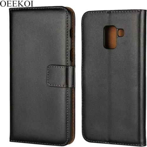 OEEKOI Genuine Leather Wallet Flip Cover Case for Samsung Galaxy J7 2018/A6 Plus 2018/J6 2018/J4 2018/A6 2018/S9 Plus/S9/A5 2018