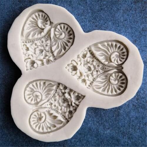 Heart-Shaped Flower Liquid Silicone Fondant Mold Cake-Making Tool DIY Mooncake Decorative Tool A446
