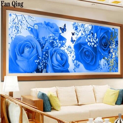DIY 5D Diamond Embroidery Blue rose flowers full square/round Diamond Painting Cross Stitch Kits Diamond Mosaic,home decoration