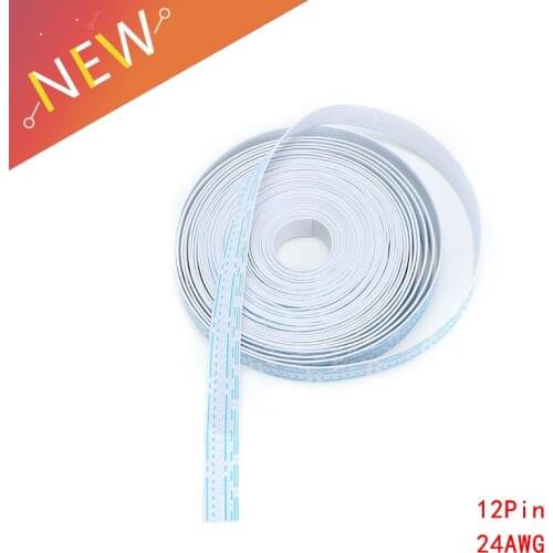 10/5/1 Meter 24AWG 12P Blue white Flexible Flat Cable tinned copper Conductor Electronic wire 12Pin