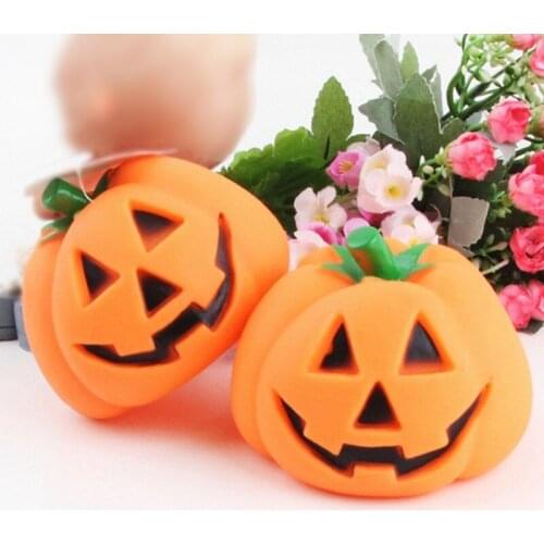 Halloween Dog Chew Toy Rubber Pet Dog Teeth Cleaning Toy pumpkin Chewers Treat Squeaky Toys for Small Dogs