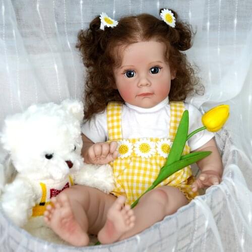 ADFO Reborn Dolls 22 Inch 56cm Maggi Reborn Toddler Princess Silicone Vinyl Adorable Doll Lifelike Baby Christmas Gift
