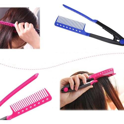 Fashion V Type Hair Comb Hair Straightener Combs DIY Salon Haircut Hairdressing Styling Tool Barber Anti-static Combs Brush