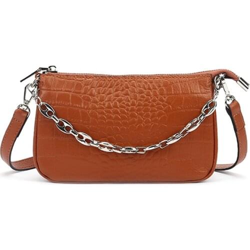 Fashion Pattern Bag Genuine Leather Women Messenger Bag High Quality Cow Leather Small Crossbody Shell Mini Bag