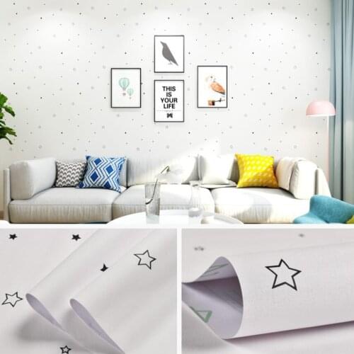 Cartoon Cute Star Wallpapers Childs Room Wall Decals Self-adhesive PVC Furniture Wallpaper Mural Kids Bedroom Decor Behang QZ167