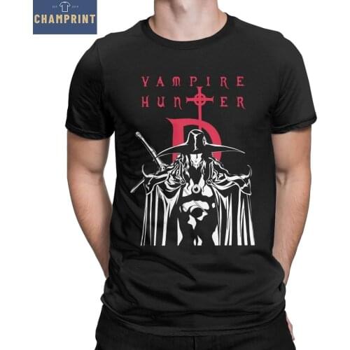 Mens Vampire Hunter D Hellsing T Shirt Anime 100% Cotton Clothes Crazy Short Sleeve Round Collar Tee Shirt Printed T-Shirt