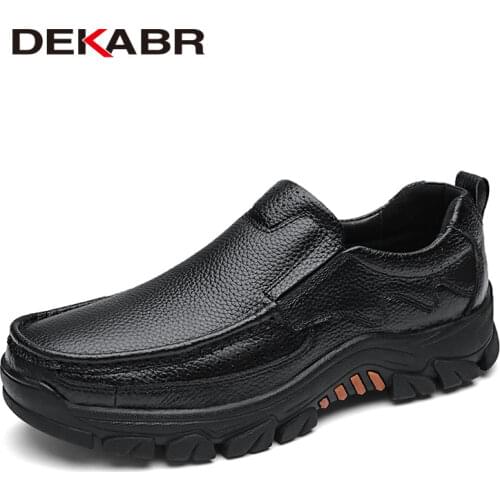 DEKABR 100% Genuine Leather Men Shoes Soft Men Casual Loafers High Quality Men Shoes Breathable Men Fashion Luxury Flats