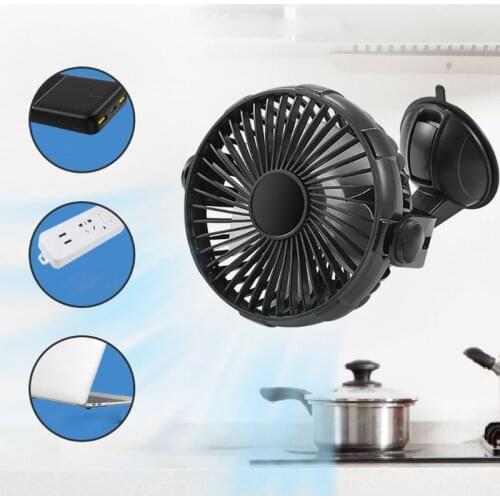 Suction Cup 3 Speed 2000mAh USB Rechargeable Battery Operated Kitchen Wall Fan Personal Fan for Home Car Truck Office