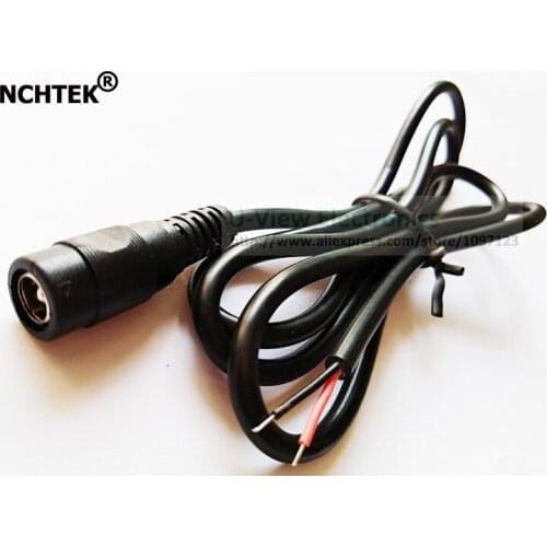 NCHTEK DC 5.5x2.5mm Power Female Plug Connector With Cord Cable For PC CCTV Camera About 1M/Free Shipping/3PCS