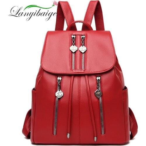 2020 New Vintage Women Backpack Leisure Ladies Shoulder Bags Backpack High Quality Leather School Bag For Women Travel Backpacks