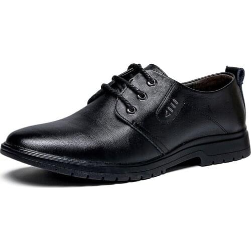 2021 Spring and Autumn New Flat Mens Casual Shoes Casual Fashion Leather Casual Shoes Lace-up Comfortable Leather Shoe for Male