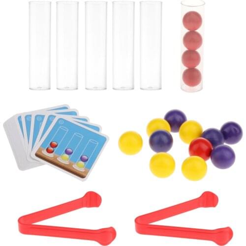 Montessori Educational Bead Game Fine Motor Skill Test Tube Clip Beads