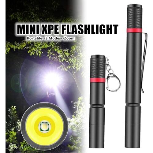 Portable Mini Daily Carry-on Flashlight Led Black Small Penlight Working Emergency Lamp Hot Sale Mode Simple Torches For Camping