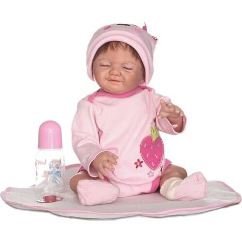 Real sleeping reborn babies dolls NPK bebe 20"silicone reborn dolls girl body bathe toys bonecas baby corpo inteiro de silicone