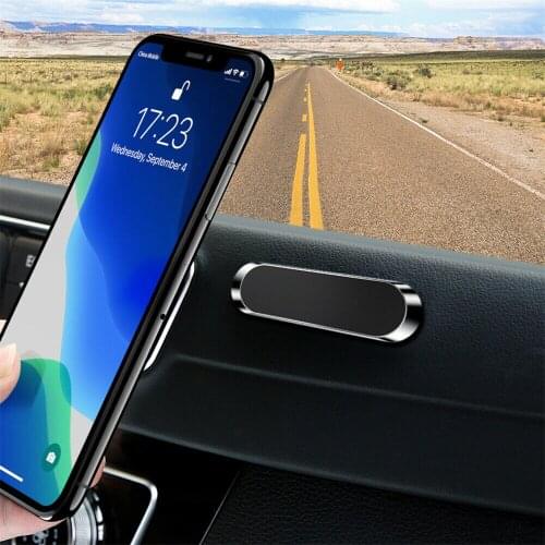 Strong Magnetic Car Phone Holder Dashboard Mini Strip Shape Stand For Mobile phone Metal Magnet GPS Car Mount for Xiaomi Huawei
