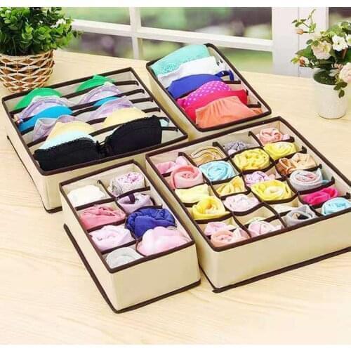 Drawer Divider Foldable Fabric Closet Organizer Underware Bra Organizer Storage Box Clothing Fits Under Bed Drawer Closet