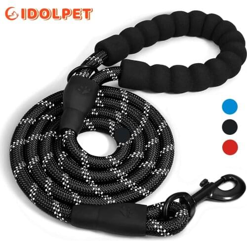 Reflective Durable Nylon Dog Leash Training Running Rope for Medium Large Dogs Strong Lead Leashes For Labrador Rottweiler