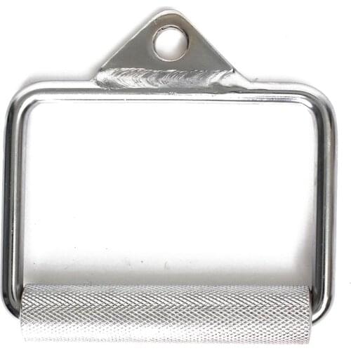 Gym Single Stirrup Crossover Bar Cable Attachment Home Gym Workout Handle Silver