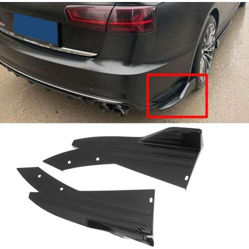 Carbon Fiber Look Universal Car Rear Bumper Lip Diffuser Wrap Angle Splitters For BMW Vito W447 For Benz For Audi A4 B8 For Ford