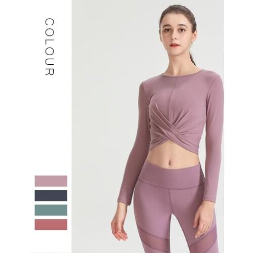 Yoga Shirts Women Long Sleeve Running Top Sexy Exposed Navel Sports Running Quick Dry Gym Quick Dry Tops Sport Wear