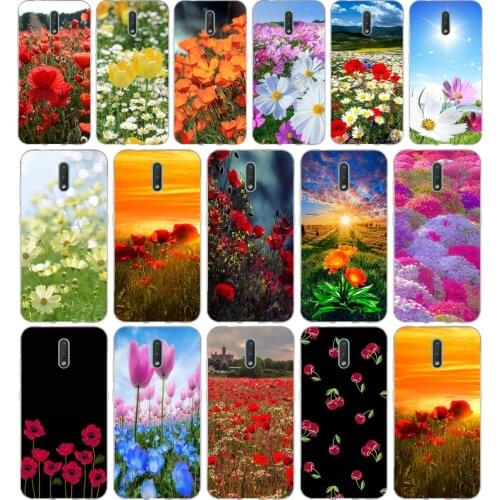 005FG Red Poppies On Black Style gift Soft Silicone Tpu Cover phone Case for Nokia 2.1 2.3 3 3.1 4.2 5 5.1 Plus 7.2 6 8