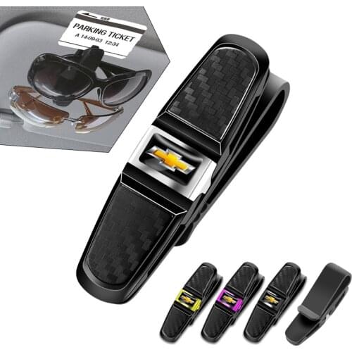 1Pcs ABS Car Sun Visor Glasses Sunglasses Clip Ticket Card Holder For Chevrolet Equinox Silverado Trailblazer Bolt Spark Tahoe