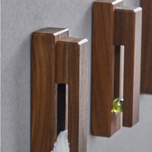 1PC Newest Arrival Towel Holder Small Household Wall Mounted Wooden Hooks Wall Hanger for Towel Bag Clothes